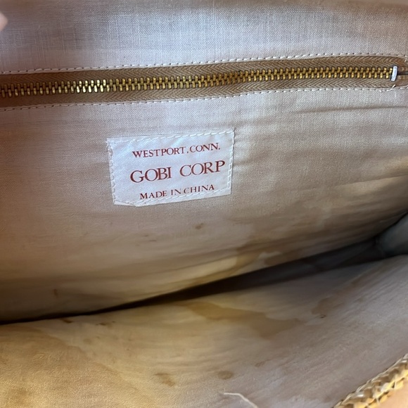 Vintage 1980s Woven Straw Evening Bag Clutch Shoulder Purse Gobi Corp Rope Strap - Picture 4 of 7